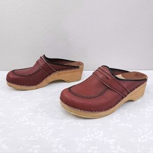 Vintage Bastad Original Swedish Leather Clogs